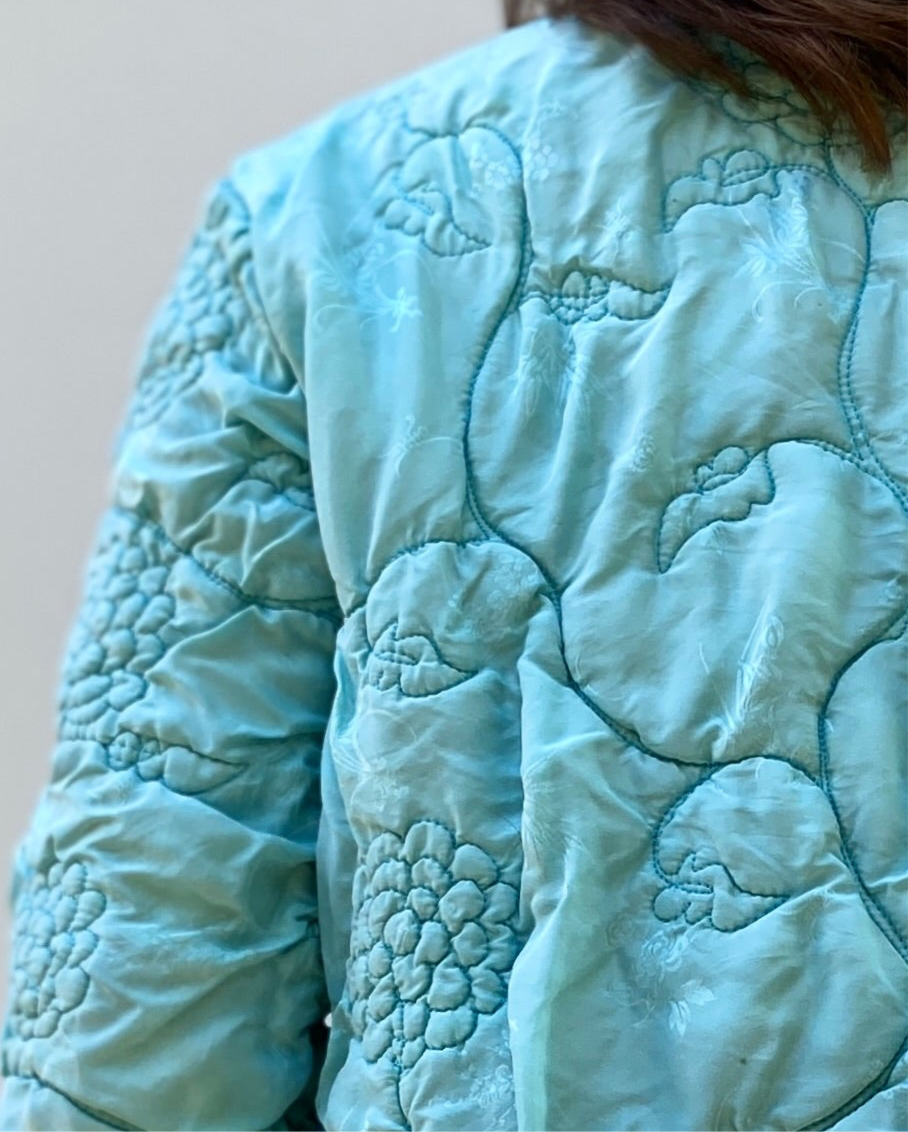 Mint Majesty Silk Quilted Jacket