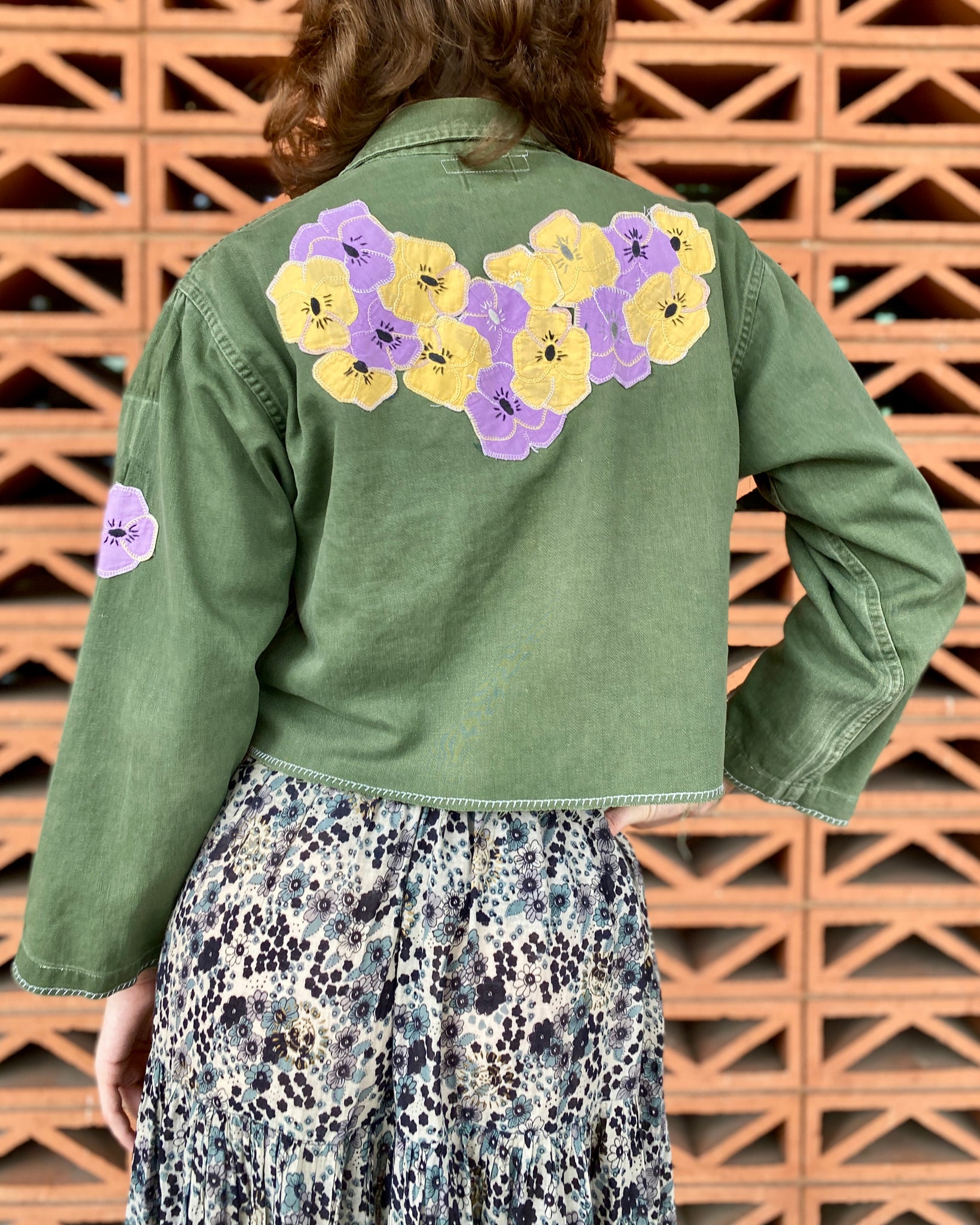 Flower Garden Cropped Fatigue Jacket