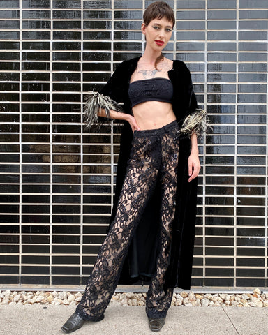 Disko Disko DKNY Black Lace Sequin Pants