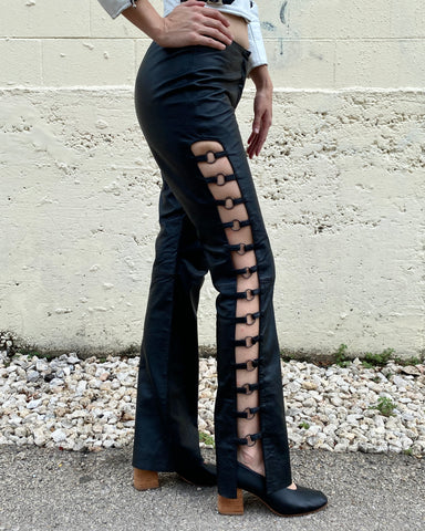 Gallowdance Cut-Out Leather Pants