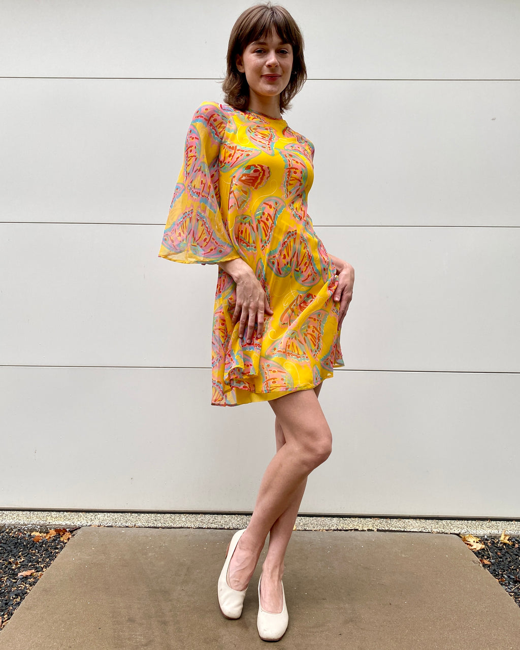 60’s Chiffon Butterfly Dress