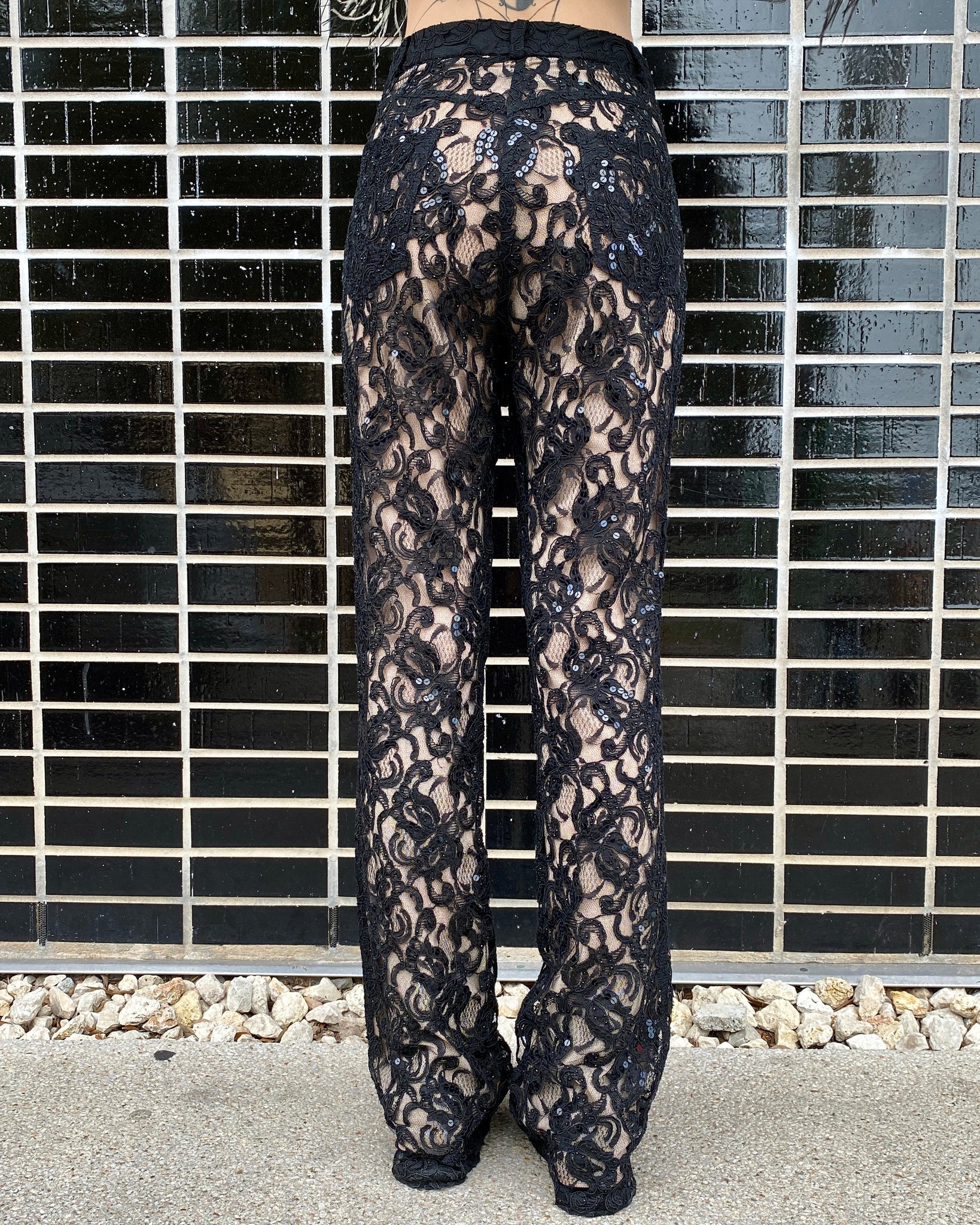 Disko Disko DKNY Black Lace Sequin Pants