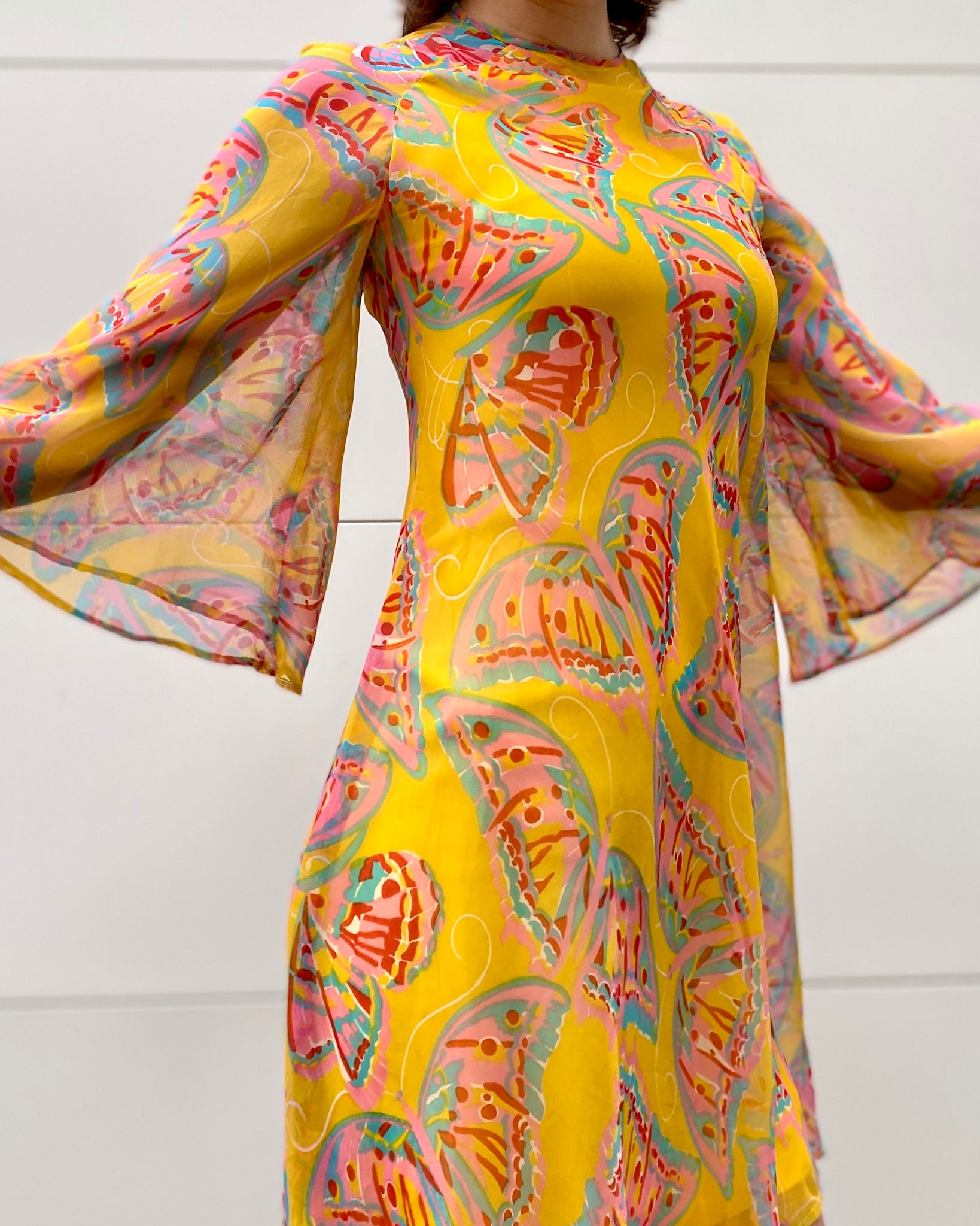 60’s Chiffon Butterfly Dress