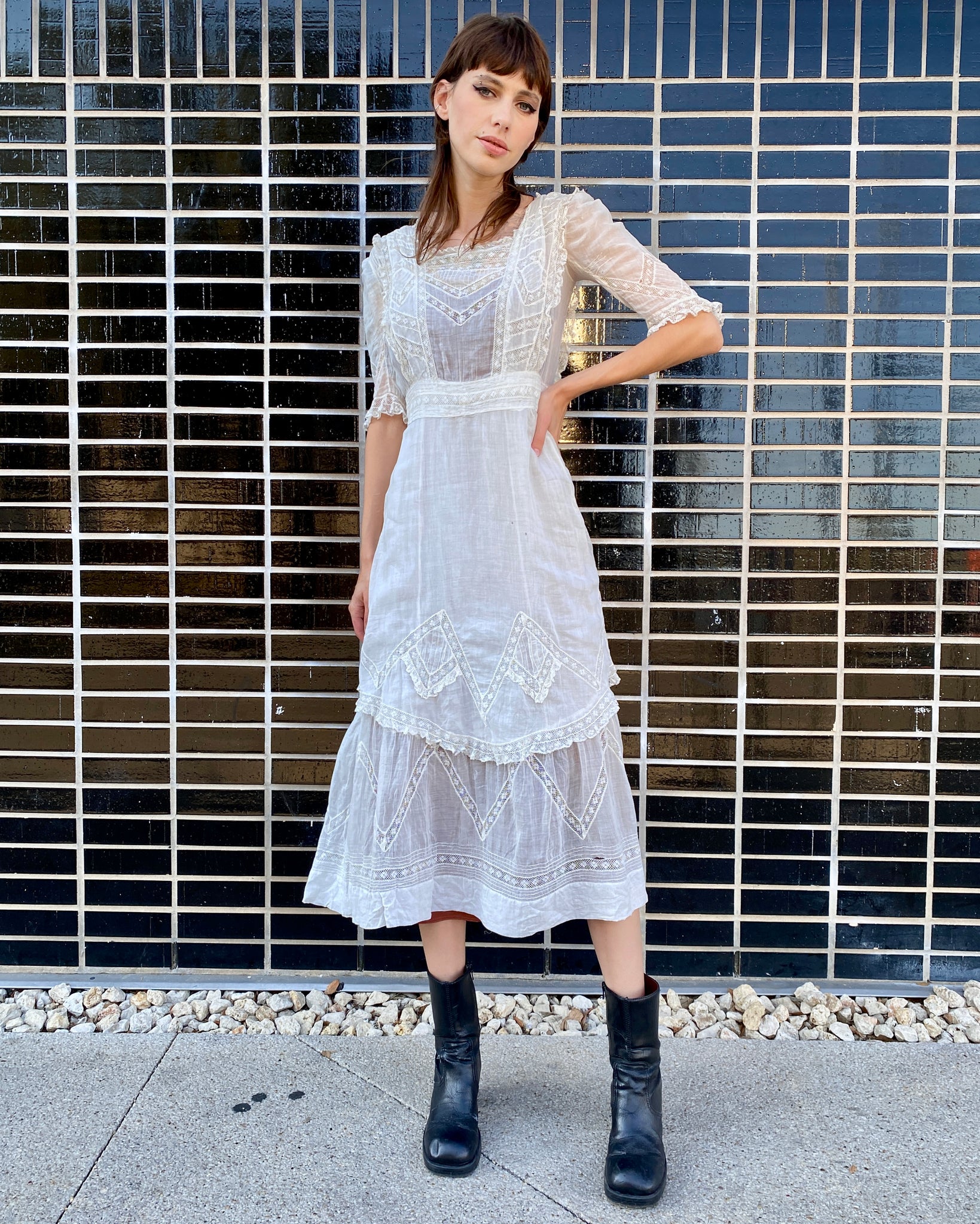 Harvest Edwardian White Lace Dress