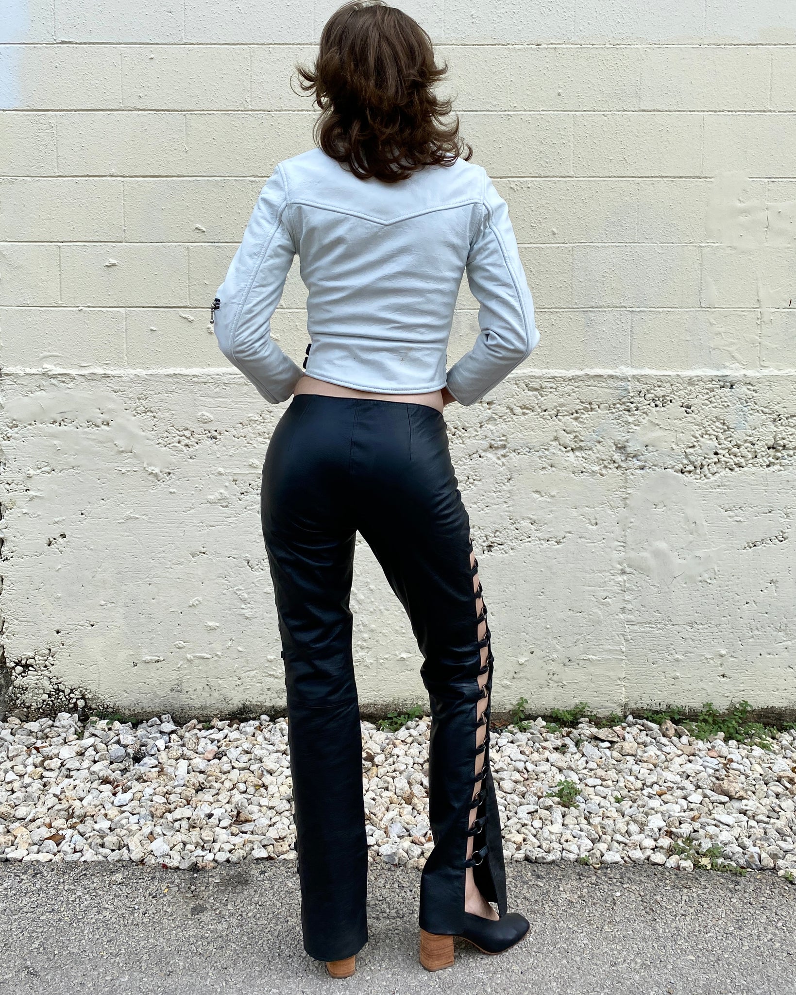 Gallowdance Cut-Out Leather Pants