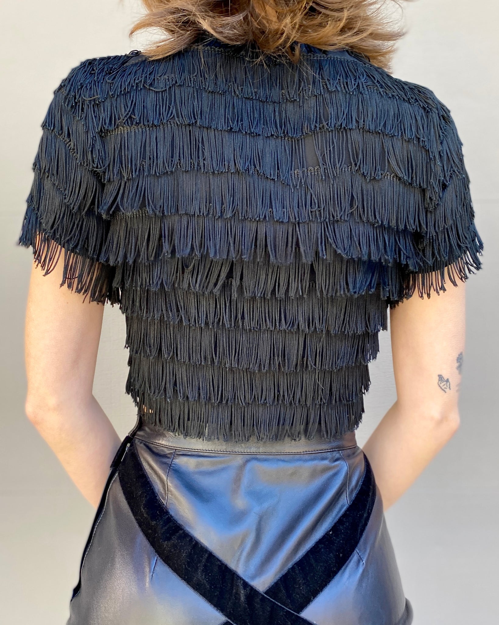 Midnight Rendezvous 40's Black Fringe Jacket