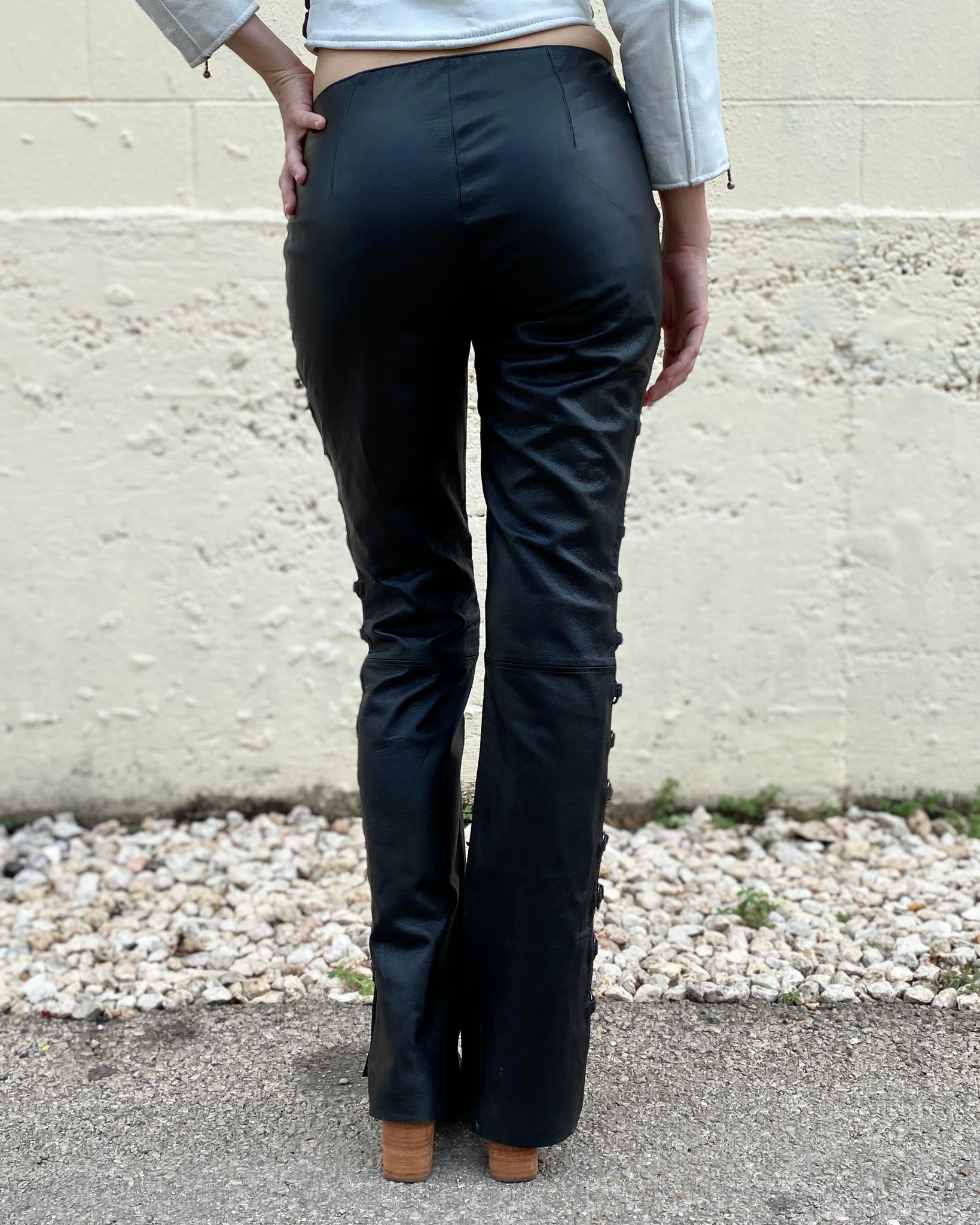 Gallowdance Cut-Out Leather Pants