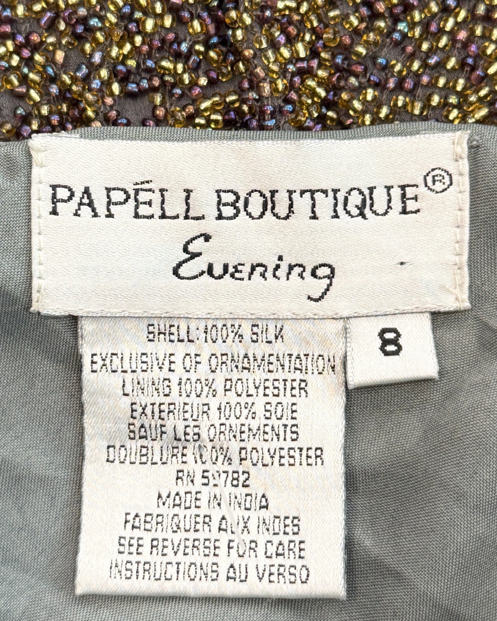 Adriana Papell Love Haze Beaded Silk Dress