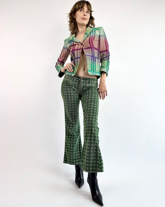 70s Emerald Strut Corduroy Bell Bottoms