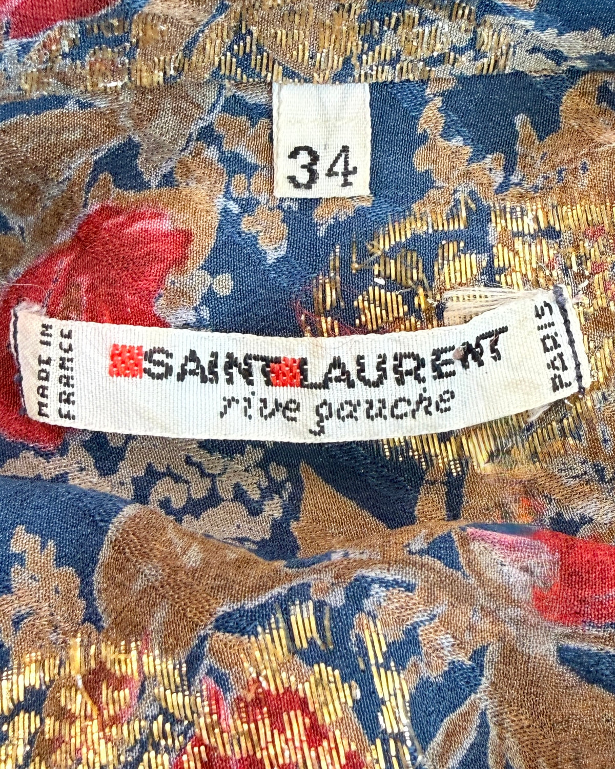 YSL 1970s Golden Petals Silk Blouse