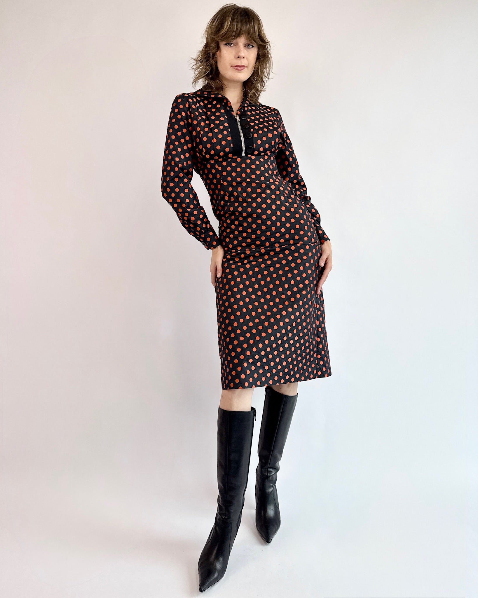 Miu Miu Spotted Maxi Dress