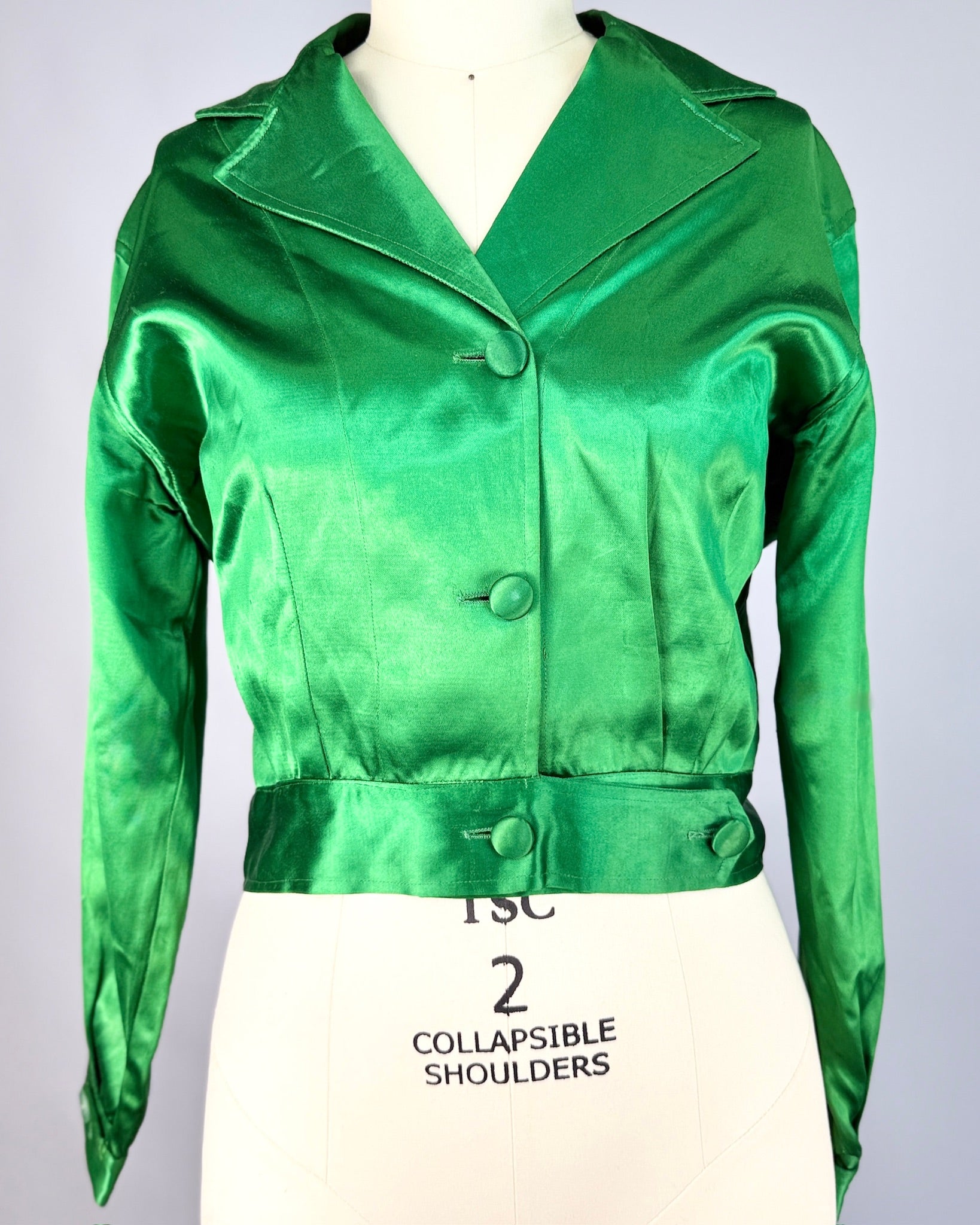50s Emerald Satin Chainstitch Jacket