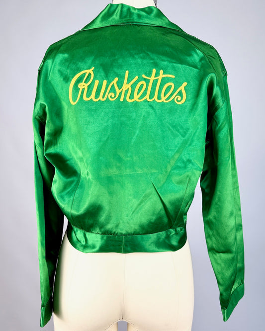 50s Emerald Satin Chainstitch Jacket