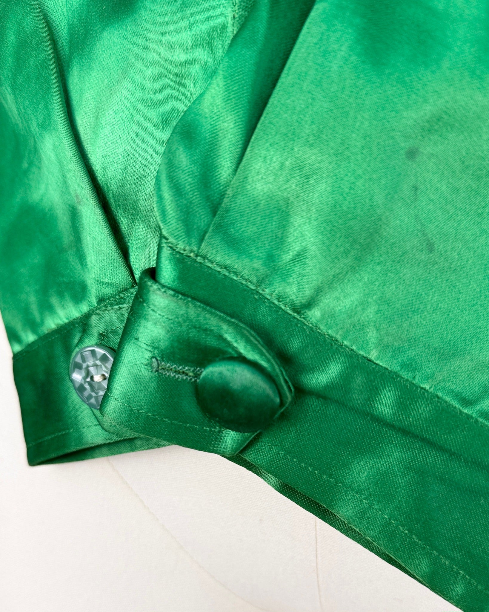 50s Emerald Satin Chainstitch Jacket