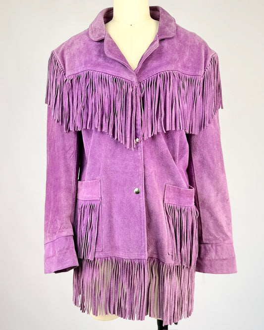 Purple Suede Fringe Jacket