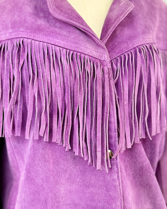 Purple Suede Fringe Jacket