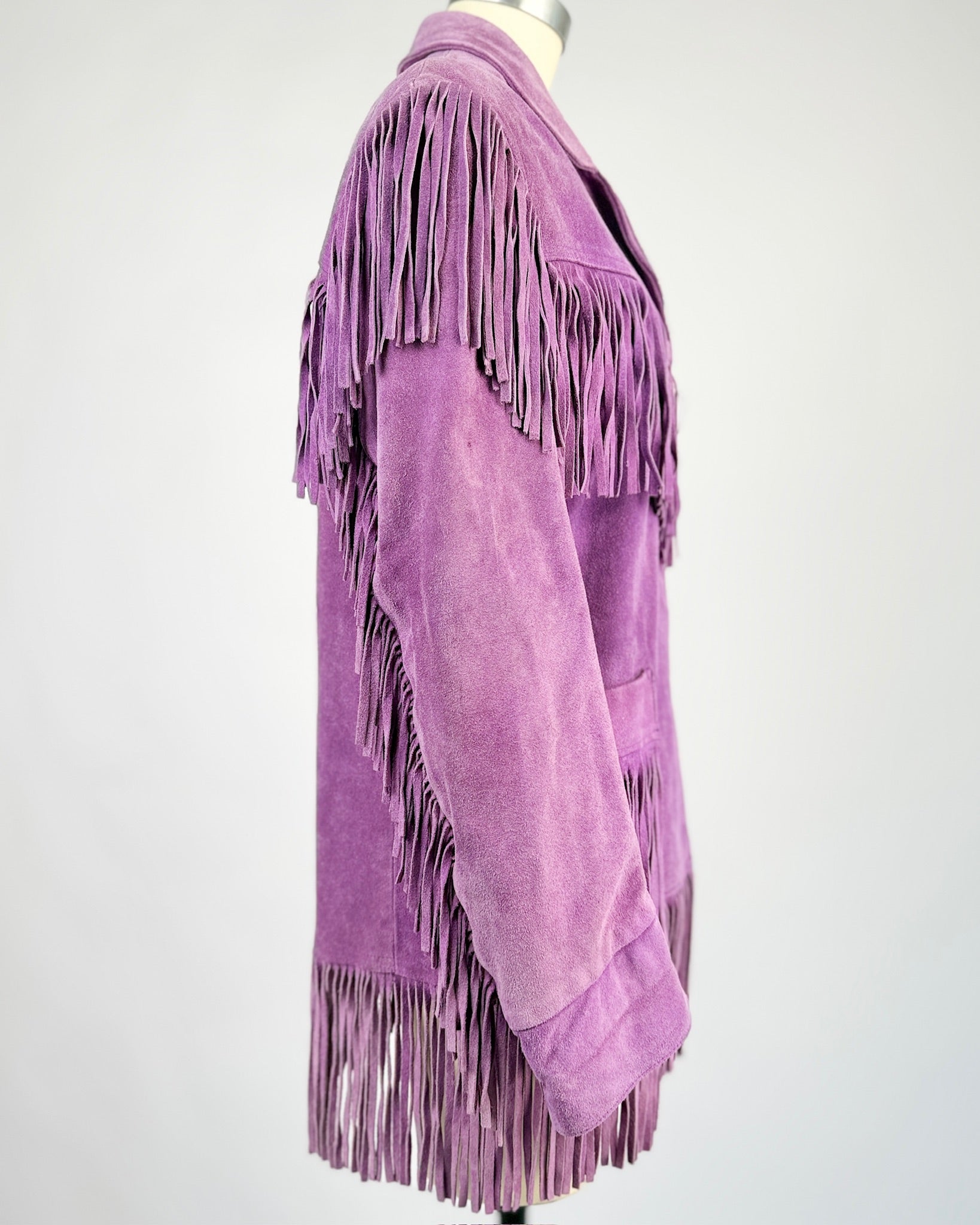 Purple Suede Fringe Jacket