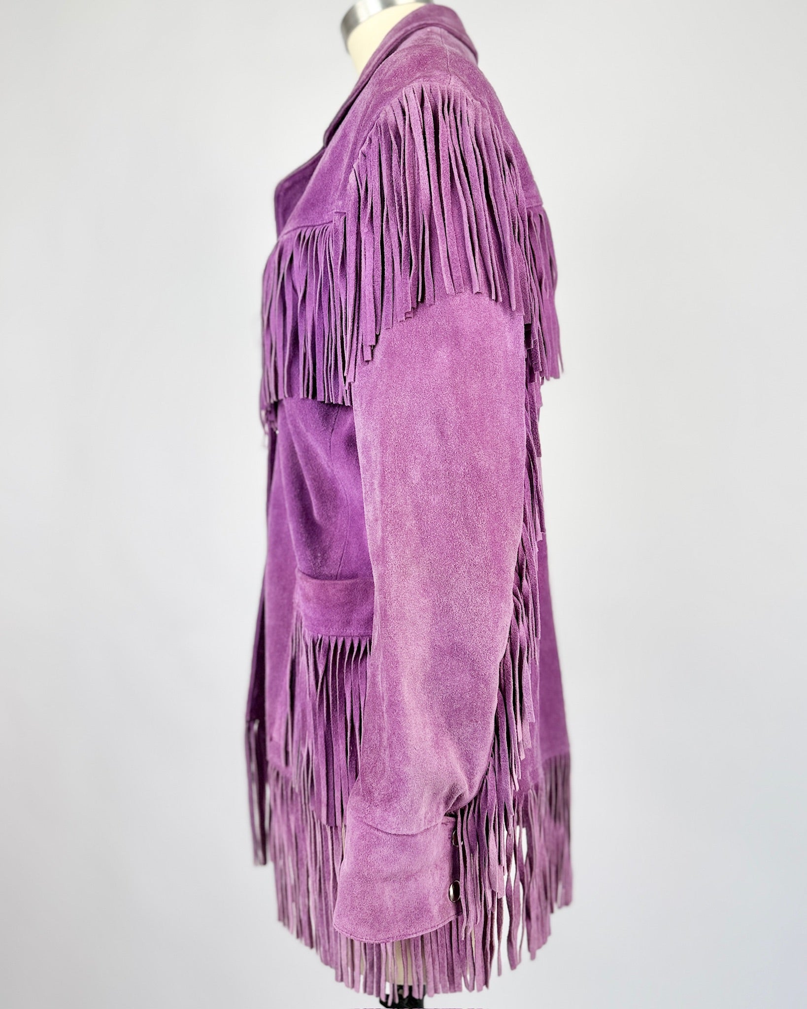 Purple Suede Fringe Jacket