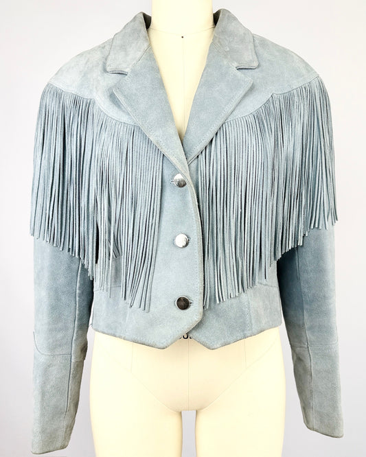 Pioneer Wear Ice Blue Fringe Jacket