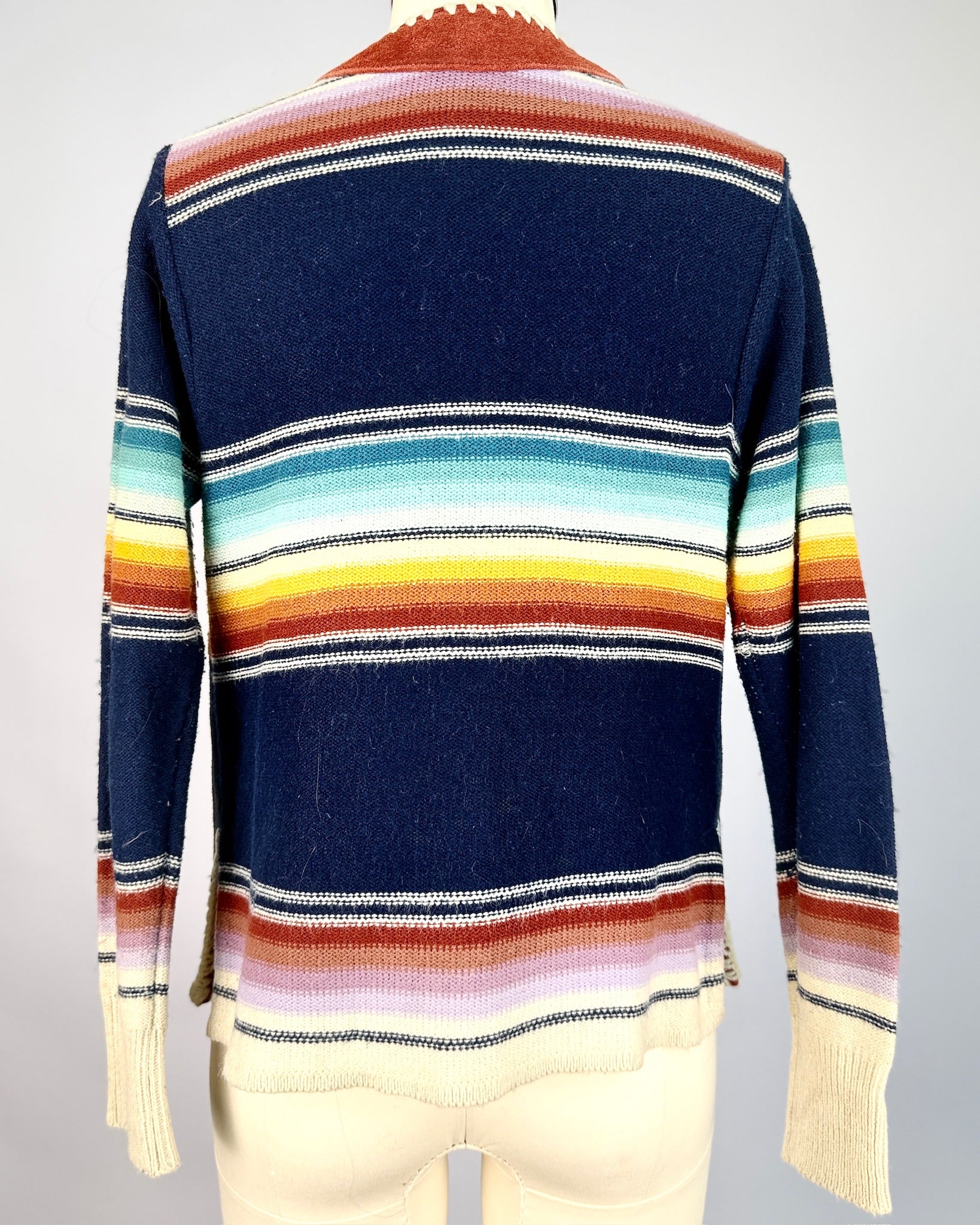 70s Striped Saltillo Suede Knit Jacket