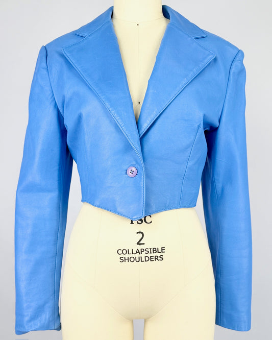 North Beach Ice Blue Leather Jacket