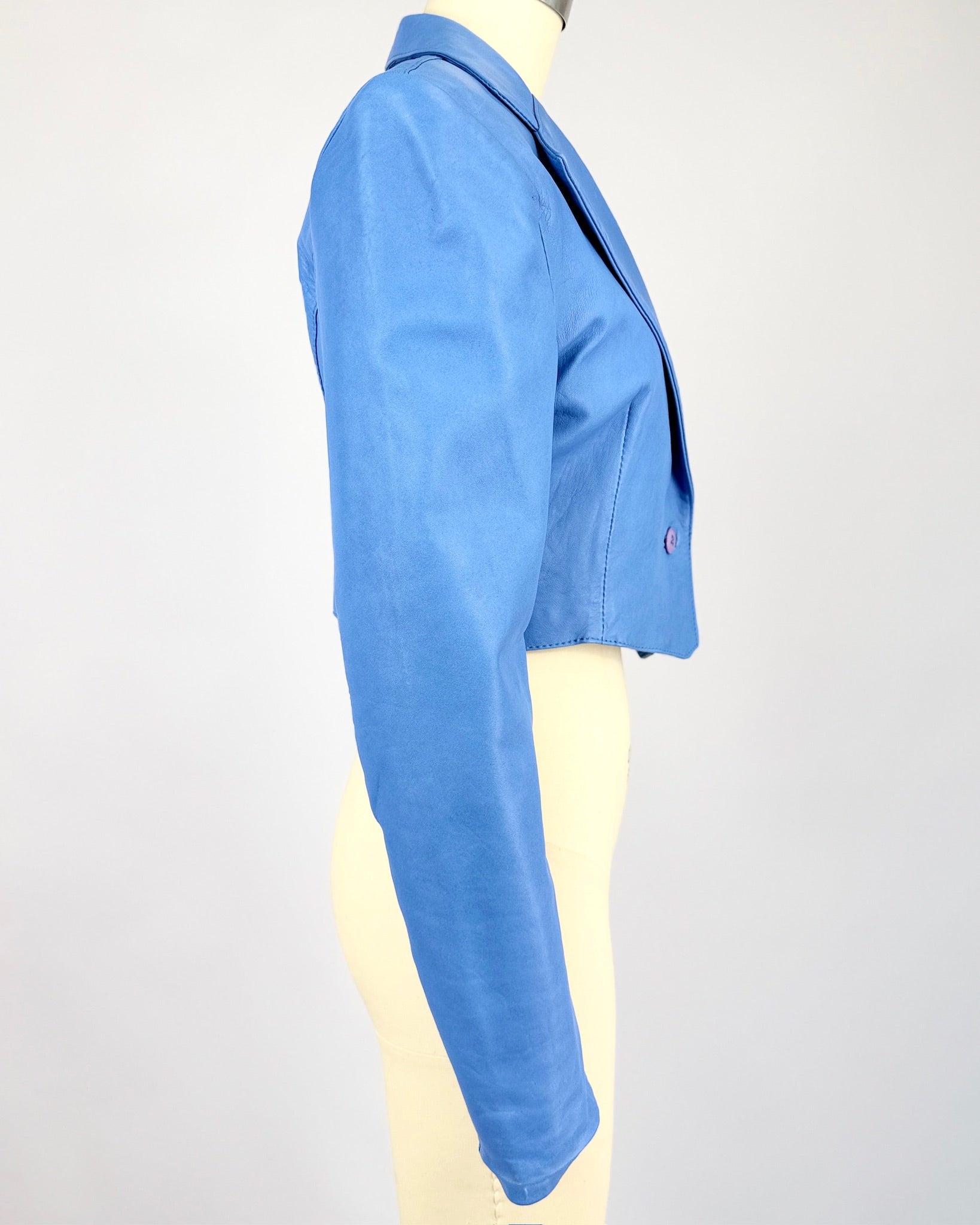 North Beach Ice Blue Leather Jacket