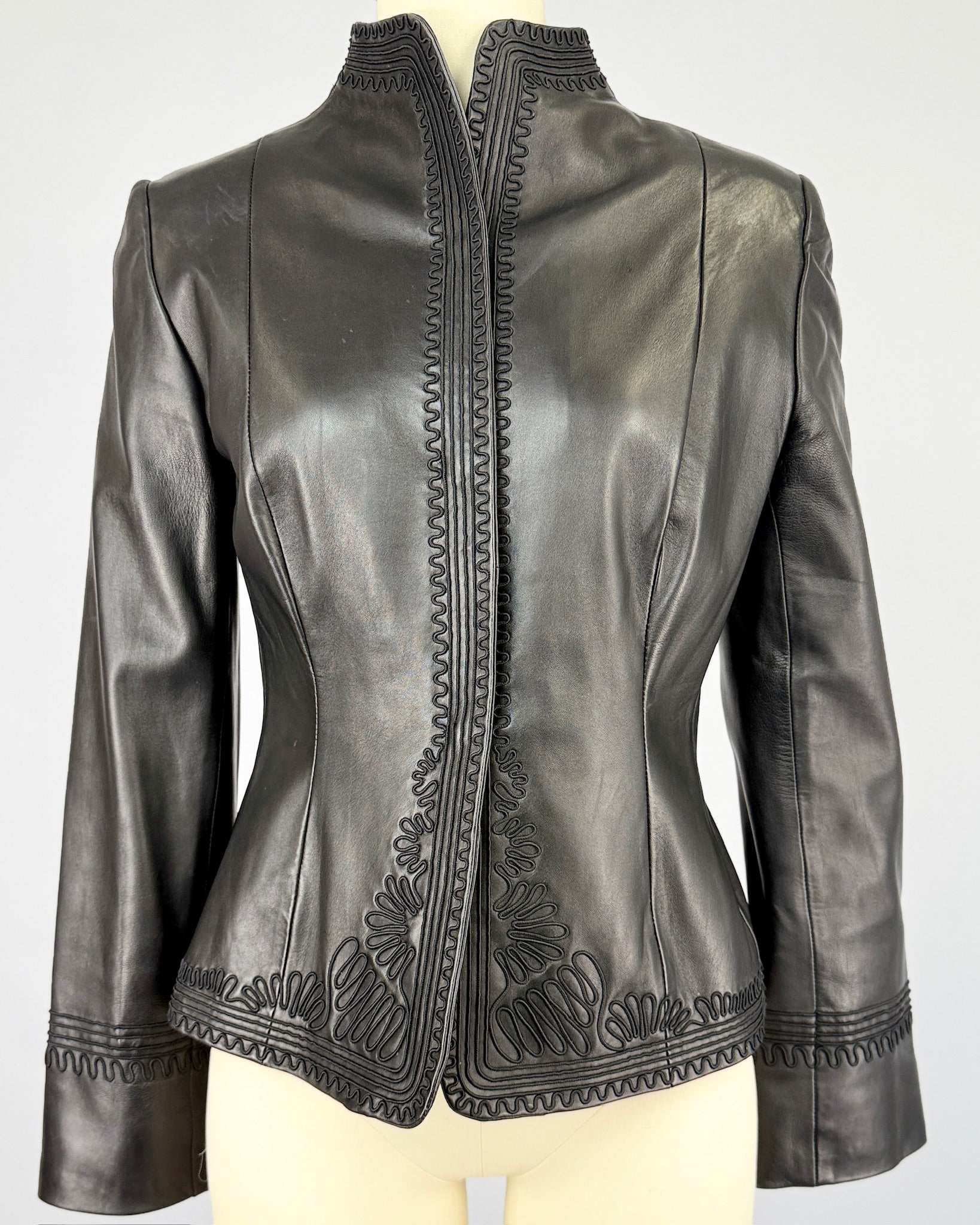 Anne Klein Embellished Leather Jacket