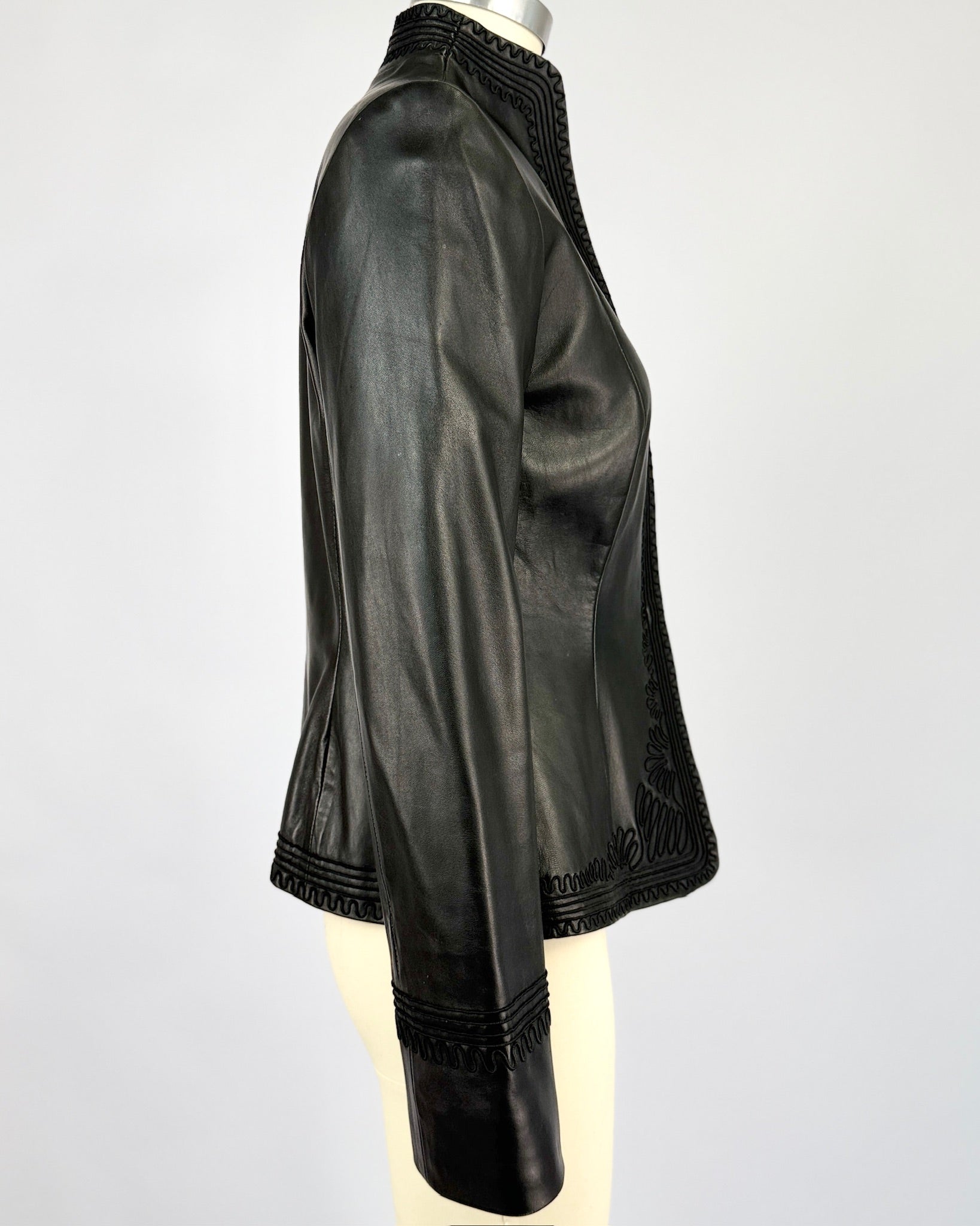Anne Klein Embellished Leather Jacket