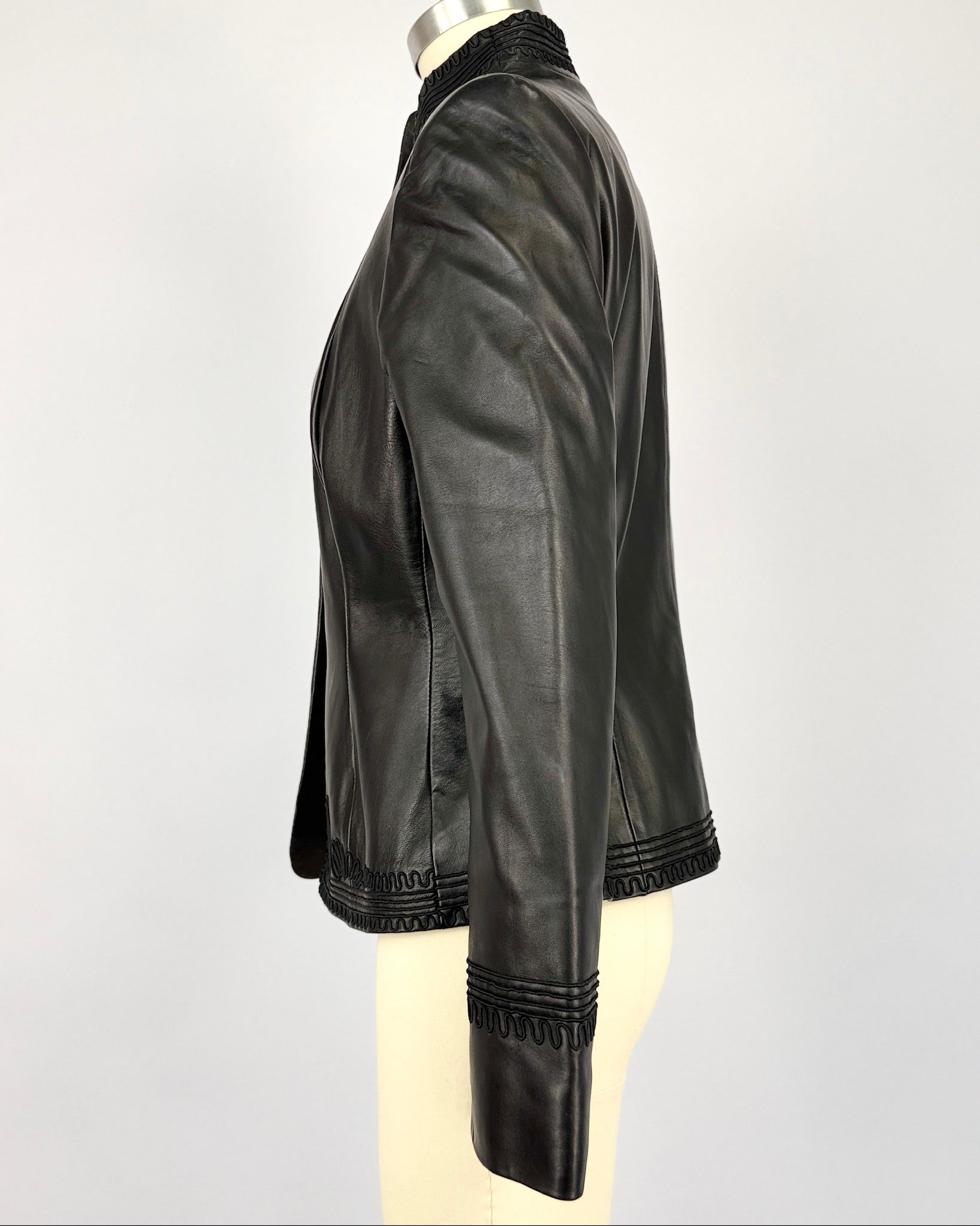 Anne Klein Embellished Leather Jacket