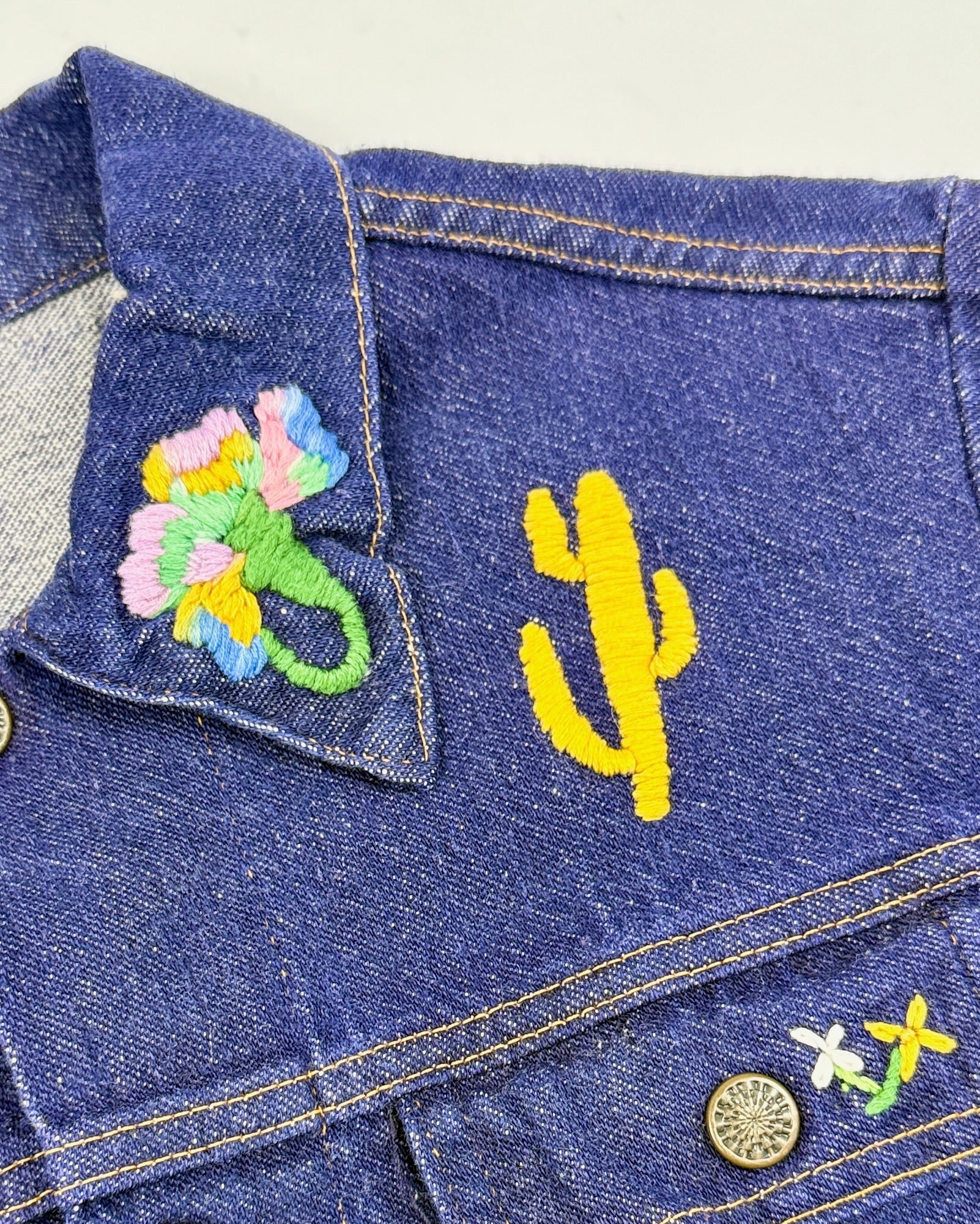 70's Denim Embroidered Jacket