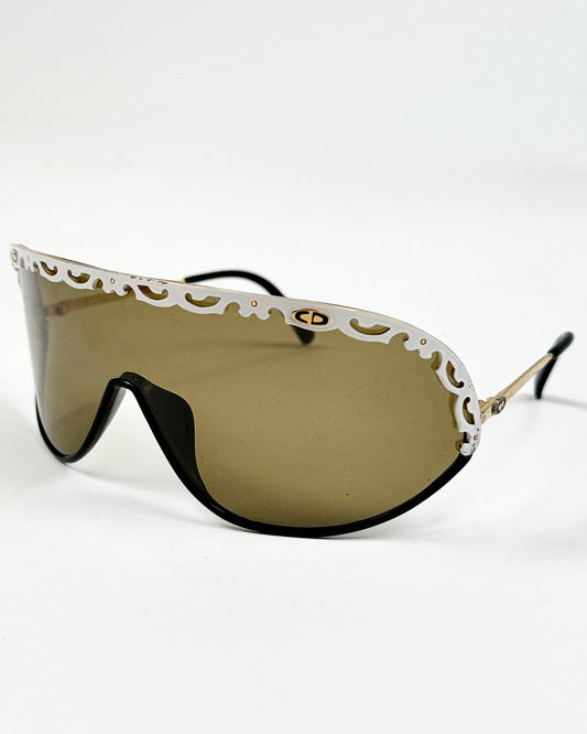 Christian Dior White Lace and Black Sunglasses
