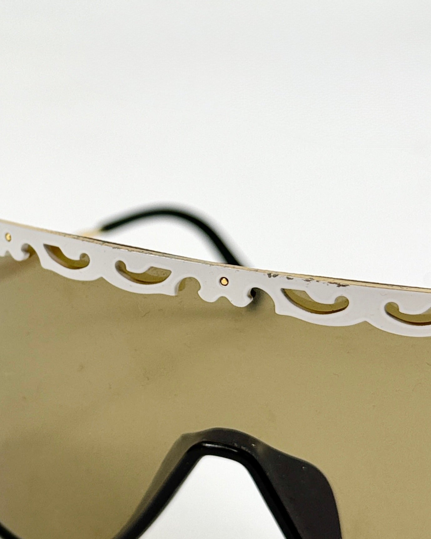 Christian Dior White Lace and Black Sunglasses