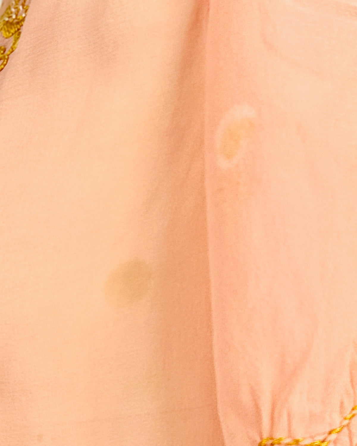 Muted Peach + Gold Embroidered Blouse
