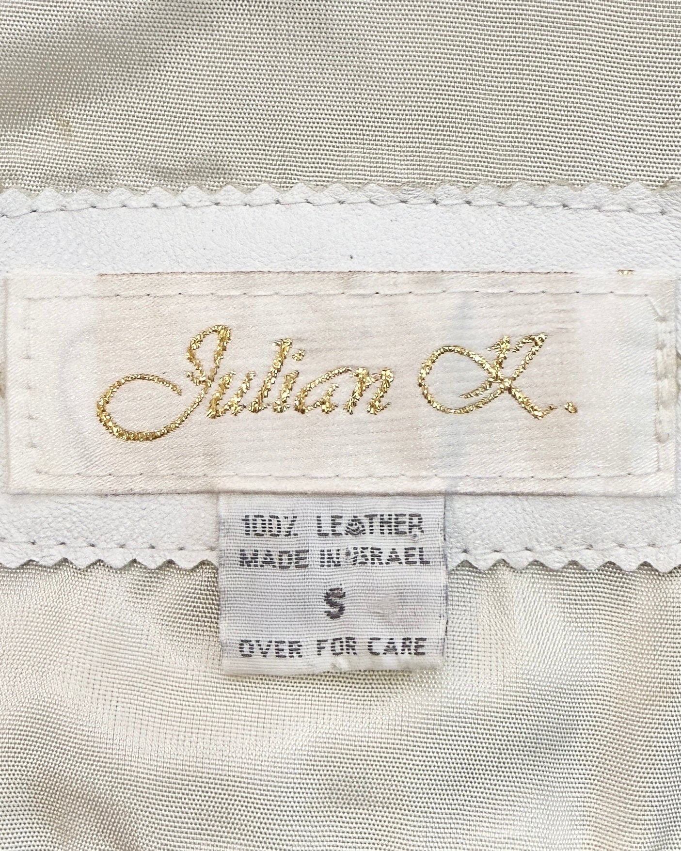 80s White Leather Perforated Shirt