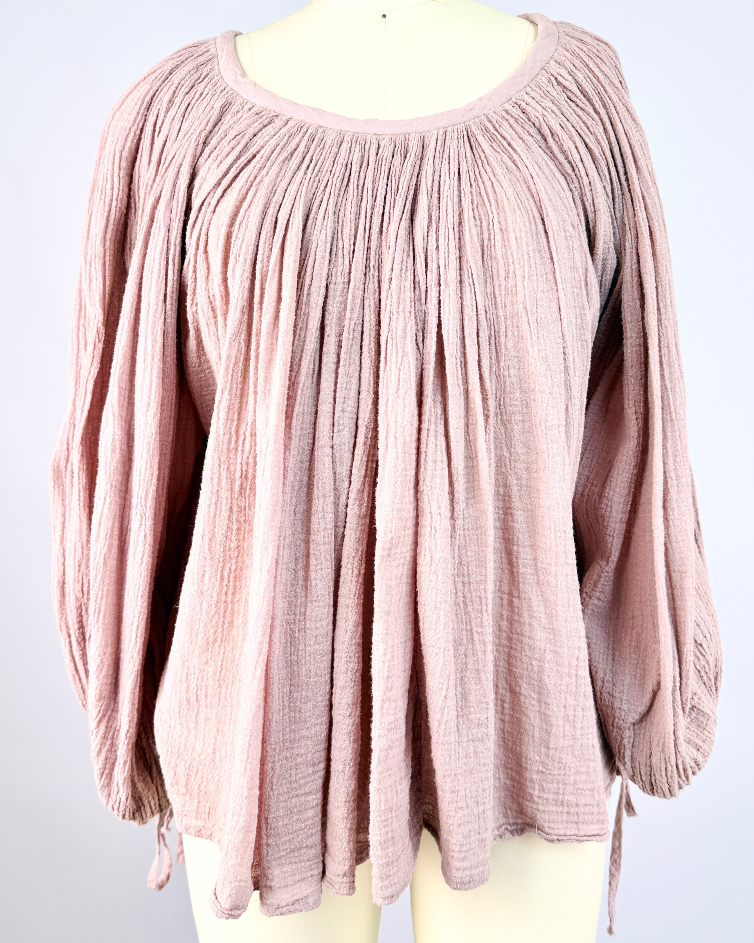70s Lavender Gauze Blouse