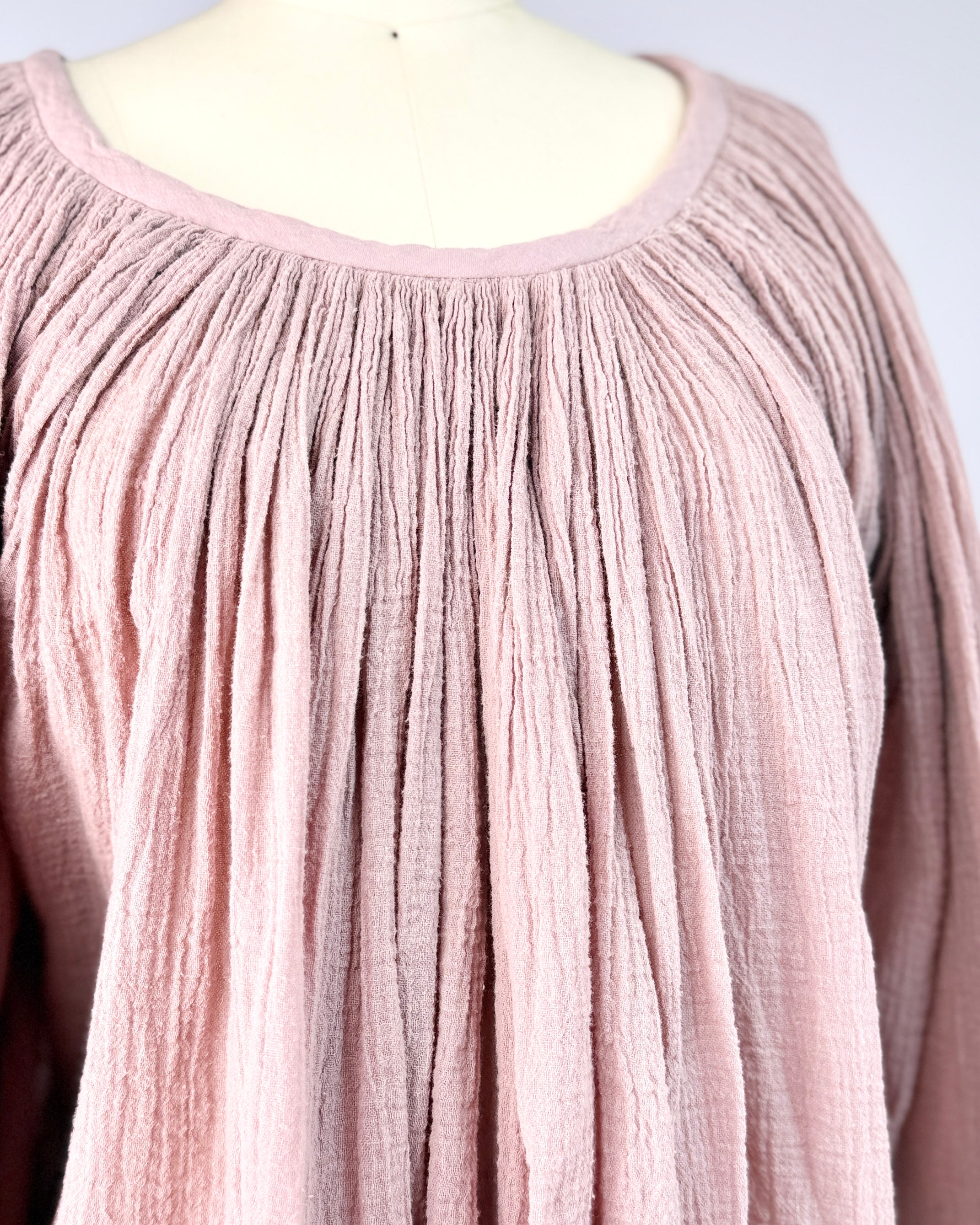 70s Lavender Gauze Blouse