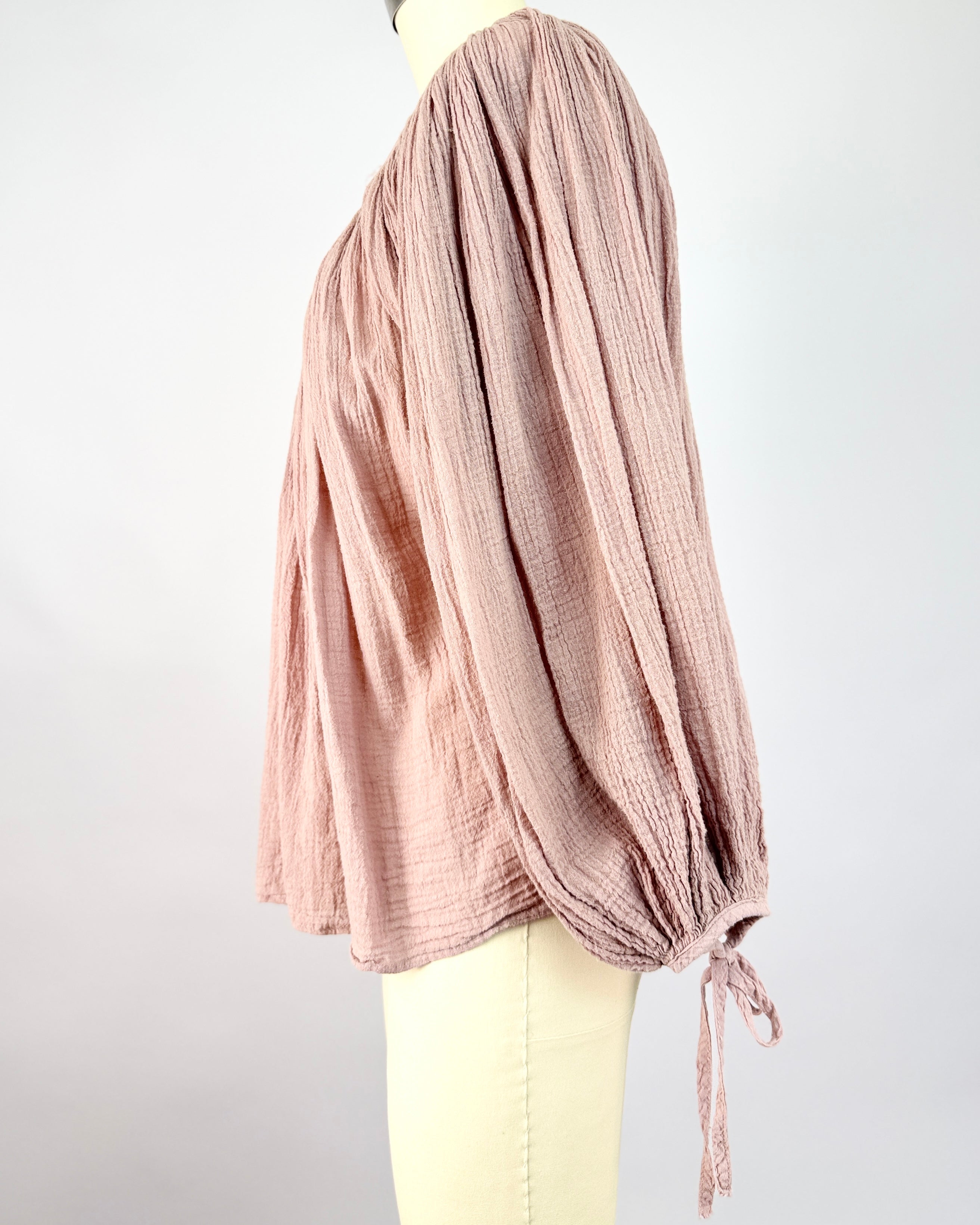 70s Lavender Gauze Blouse