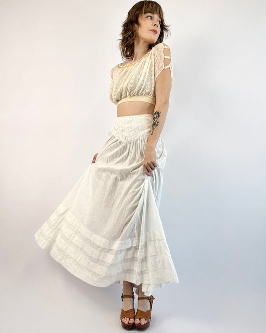 Edwardian Spring Memories Lawn Maxi Skirt