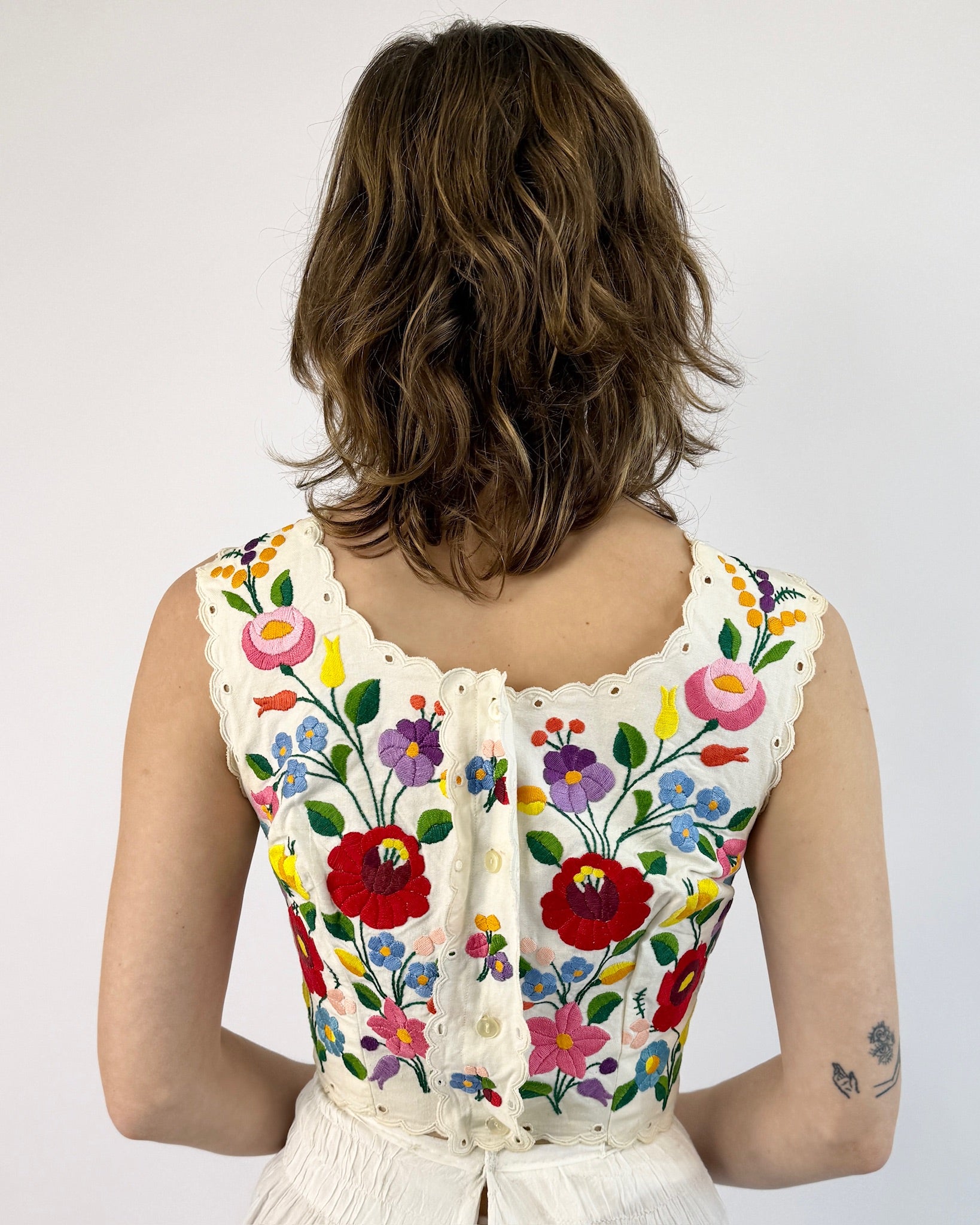 Petals Never Fall Hungarian Embroidered Vest