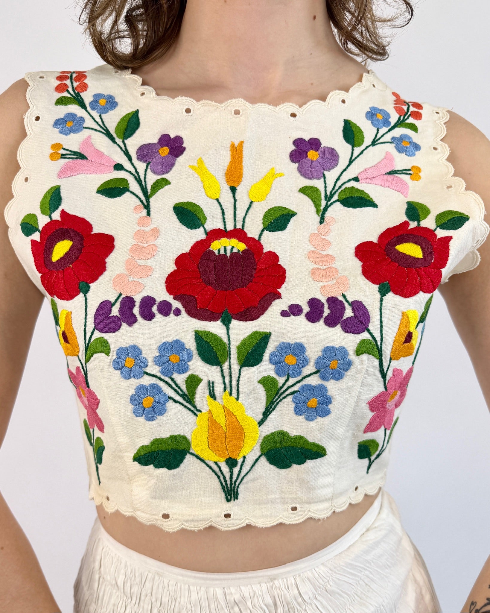 Petals Never Fall Hungarian Embroidered Vest