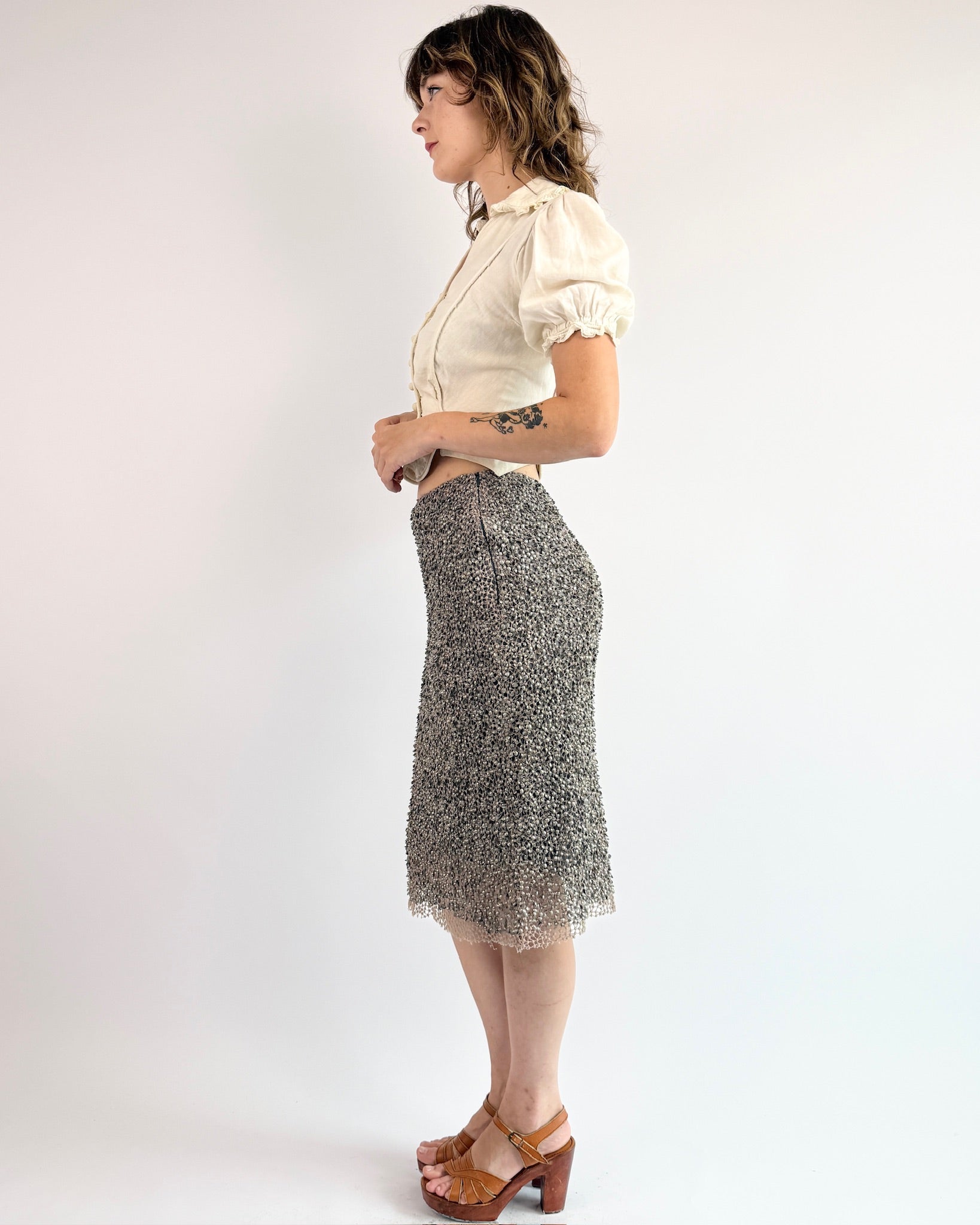 Catherine Bacon Great Catch Beaded Skirt