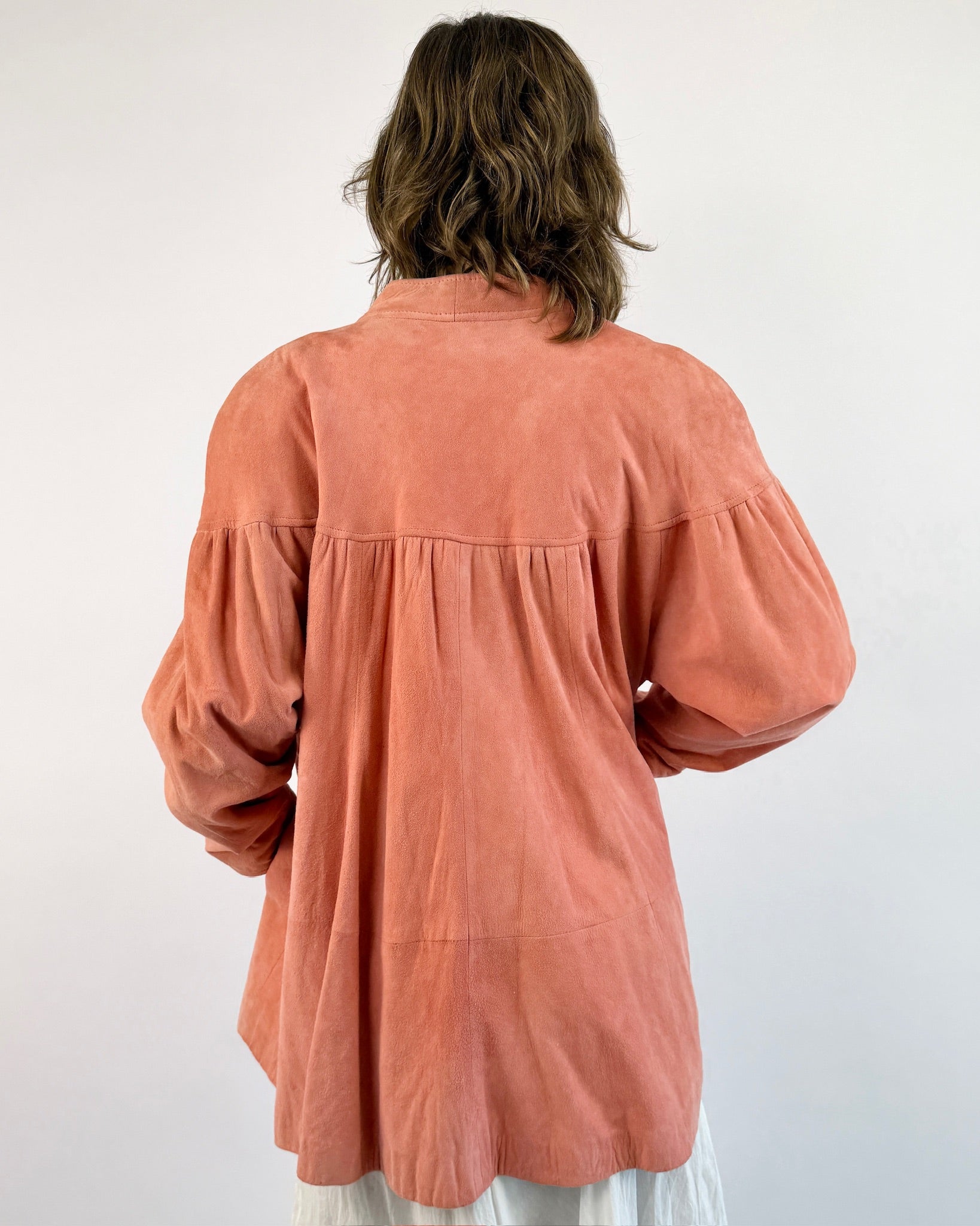 Walk With Me Pink Suede 80s Jacket