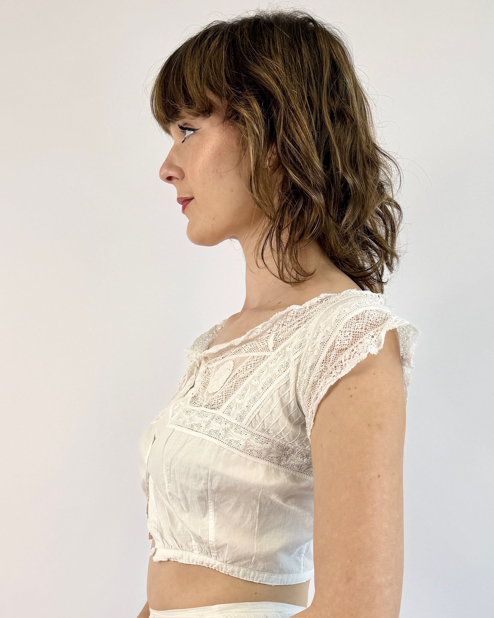 Snow Caps Lace Edwardian Corset Cover