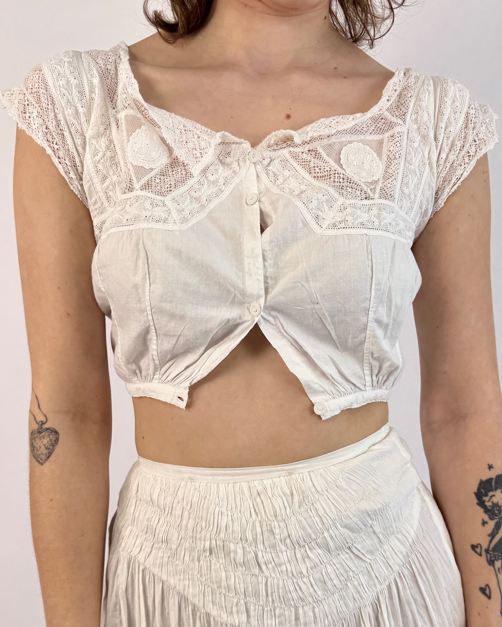 Snow Caps Lace Edwardian Corset Cover