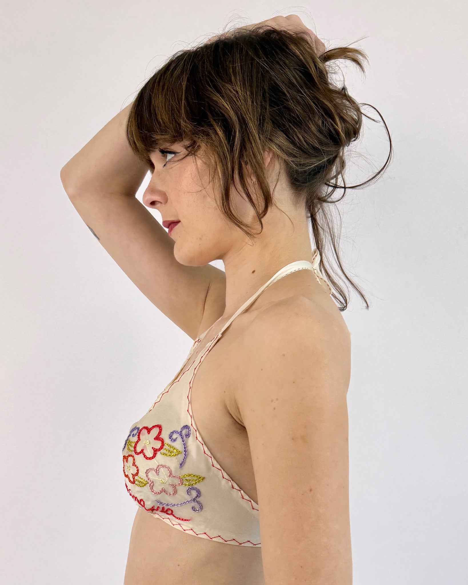 1940's Remember Me Embroidered Halter Top