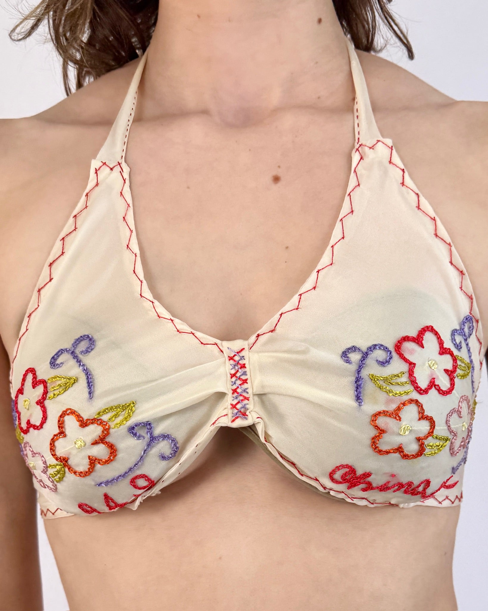 1940's Remember Me Embroidered Halter Top