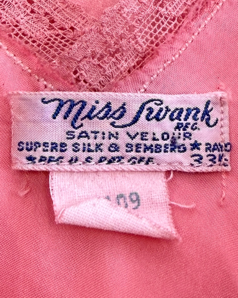 1940s One of Those Nights Silk Satin Slip Dress