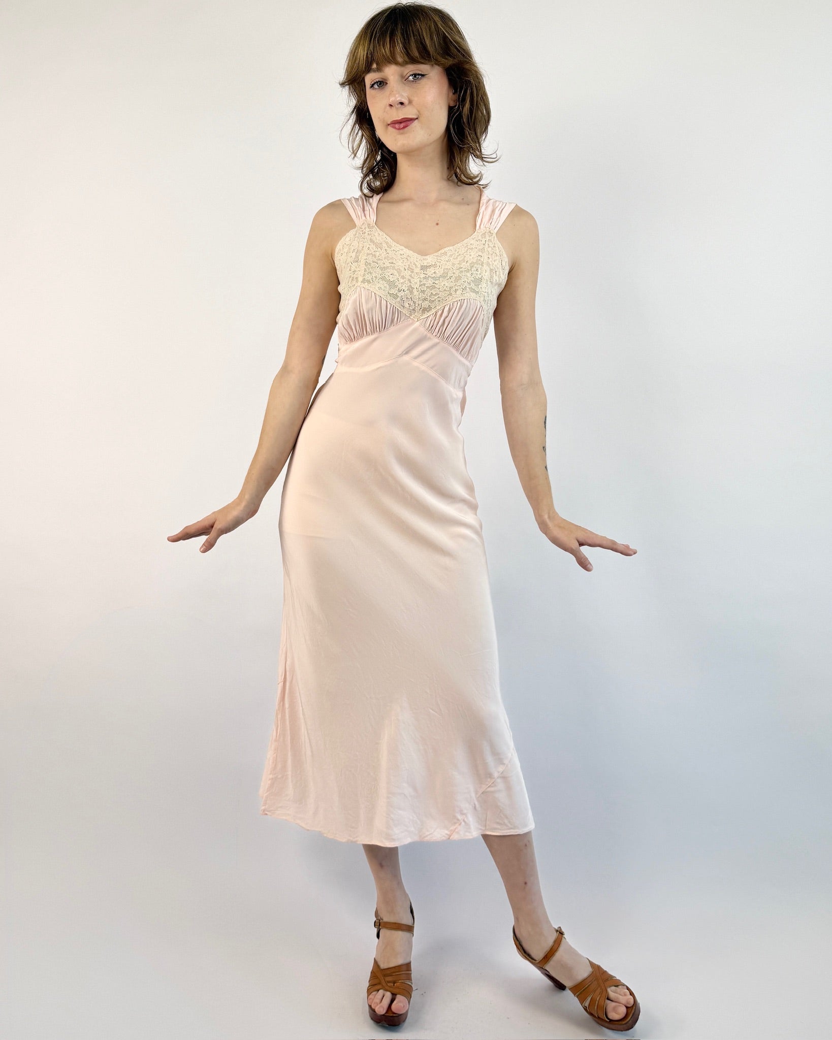 1930's Satin Slumber Slip Dress