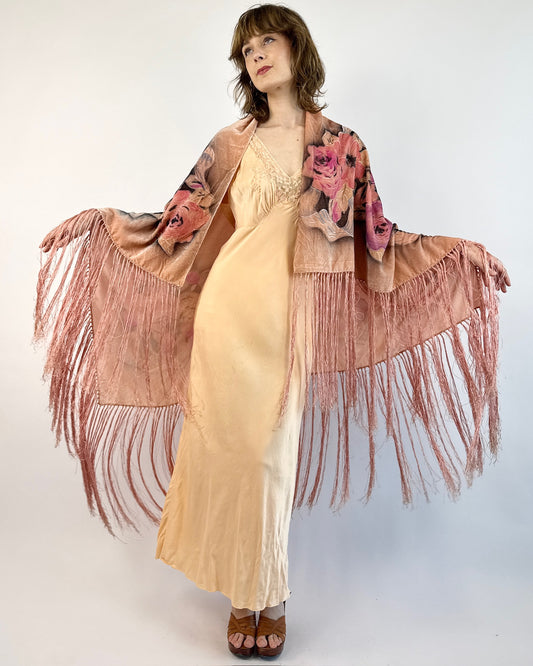 Love In Bloom Velvet Floral Piano Shawl