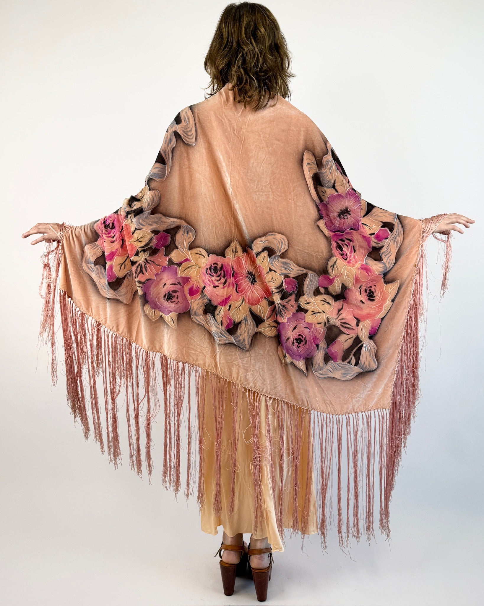 Love In Bloom Velvet Floral Piano Shawl